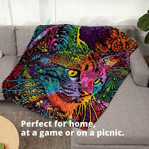 Dawhud Direct Colorful Cat Fleece Blanket For Bed, 50" X 60" Dean Russo 9 Cat Fleece Throw Blanket For Women, Men And Kids - Super Soft Plush Cat Blanket Throw Plush Blanket For Cat Lovers #TOP4