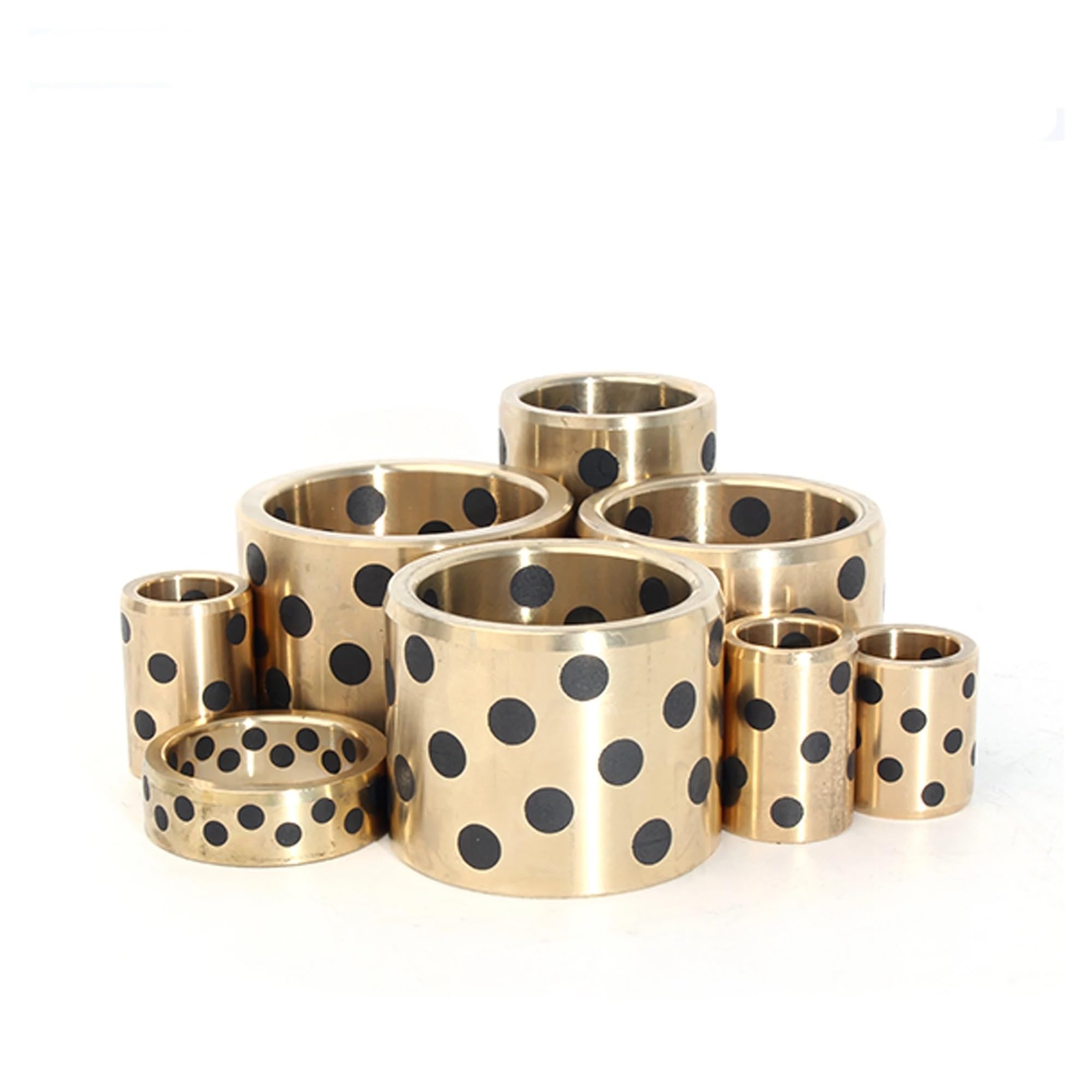 Douilles en cuivre graphité ID 10MM OD 14 H 7 8 10 12 15 16 20 25 40 50 Ensemble de roulements à billes en graphite linéaire et cuivre, bague autolubrifiante à l'huile(5PCS,10X14X50)