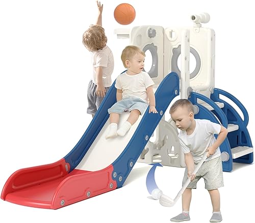 KORIMEFA Tobogán de interior para niños pequeños de 1 a 5 años de edad, tobogán al aire libre, tobogán para bebés, patio de juegos para interiores y