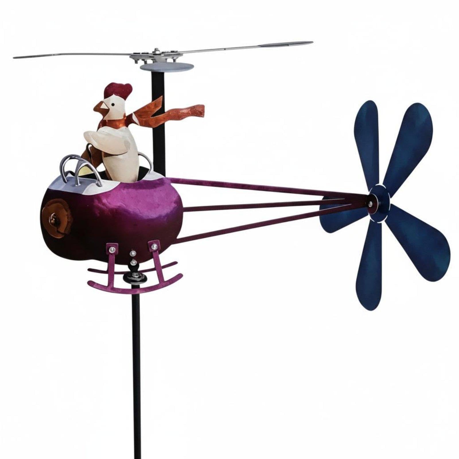 Helicopter Chicken Wind Rotator Outdoor Chicken Helicopter Yard Decor Funny Metal Wind Vane Ornament for Patio|Home & Garden| Yard Garden & Outdoor Living| Garden D?cor| Windmills & Wind-image-11