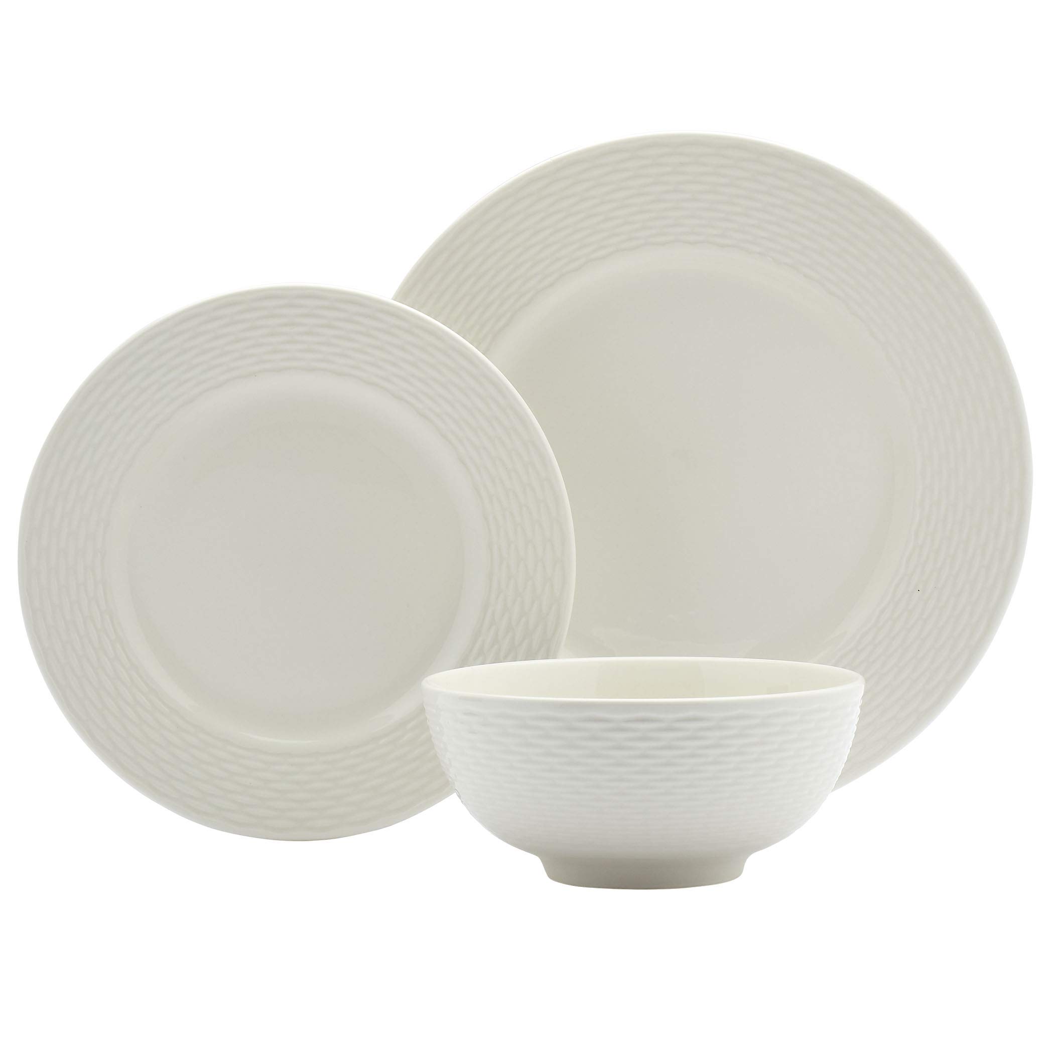 Buy ops Gallery Embossed White Porcelain Round Dinnerware Collection