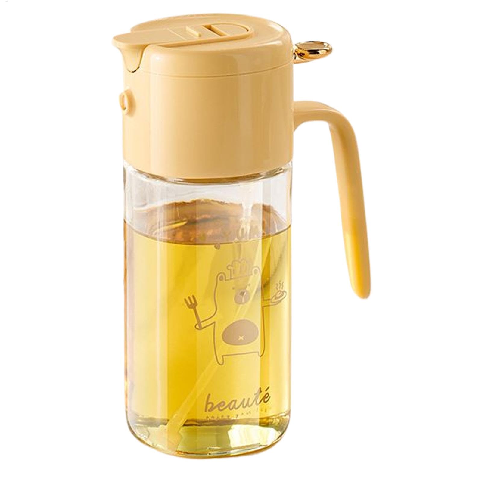 Dispensador de aceite de oliva en vidrio duradero de 550 ml para cocina y exterior