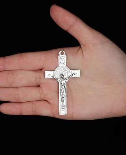 Miniatura 5 de COTTVOTT 10pcs Bulk-St. Benedict Exorcism Crucifijo Crucifijo Colgante para DIY Rosario Collar Hacer Accesorios Charms Parte