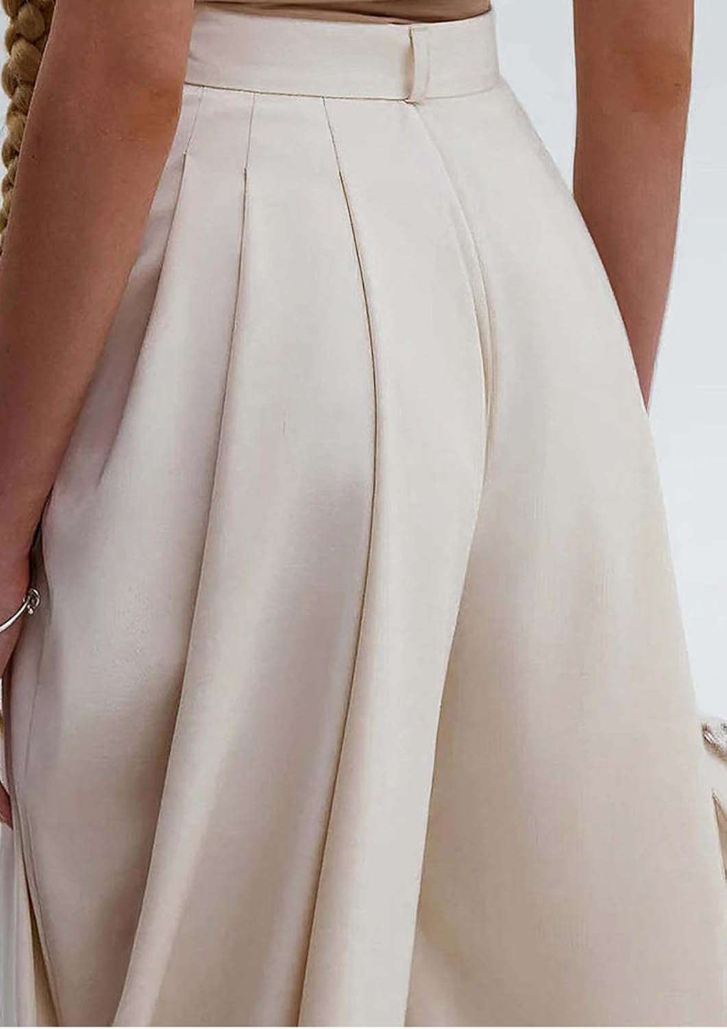 Women Dress Casual Pants Business High Waisted Baggy Pleated Pants Elegant Palazzo Suit Work Trousers - Image 4