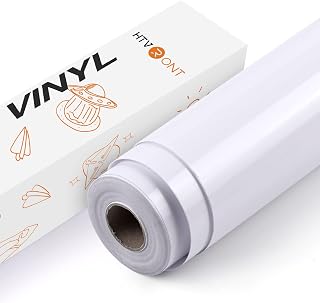 HTVRONT Vinylfolie Plotter Selbstklebend, 30.5cm x 762cm, Matt Weiß