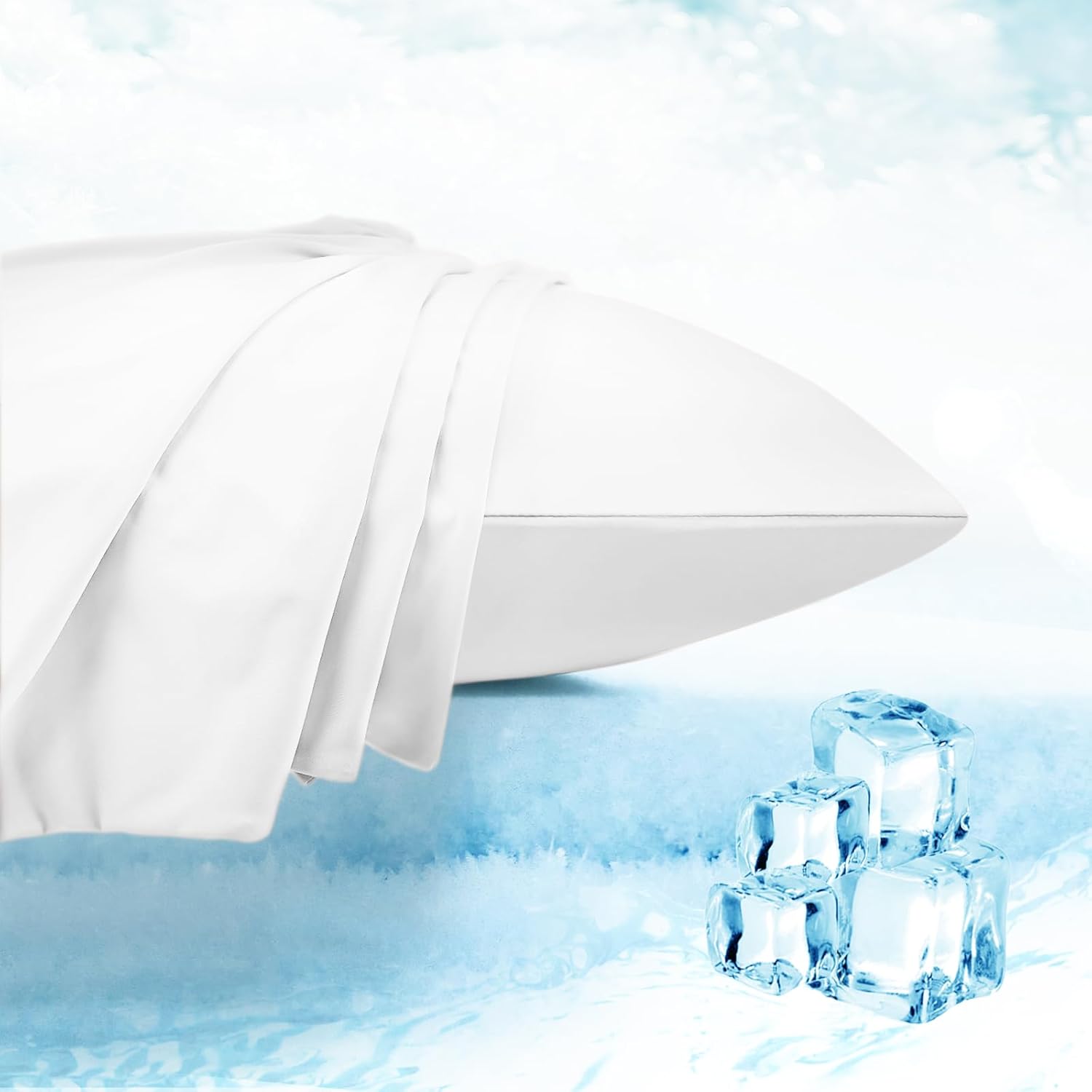 blunique Cooling Pillow Cases Queen, Cooling Pillow case for Hair and Skin, 2 Pack