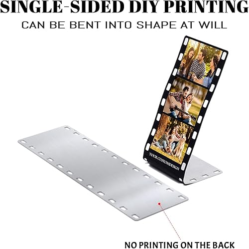 Miniatura 3 de Marco de fotos con tira de película personalizada, nombres y texto, rollo de cámara personalizado retro de aluminio, regalo de imagen con logotipo
