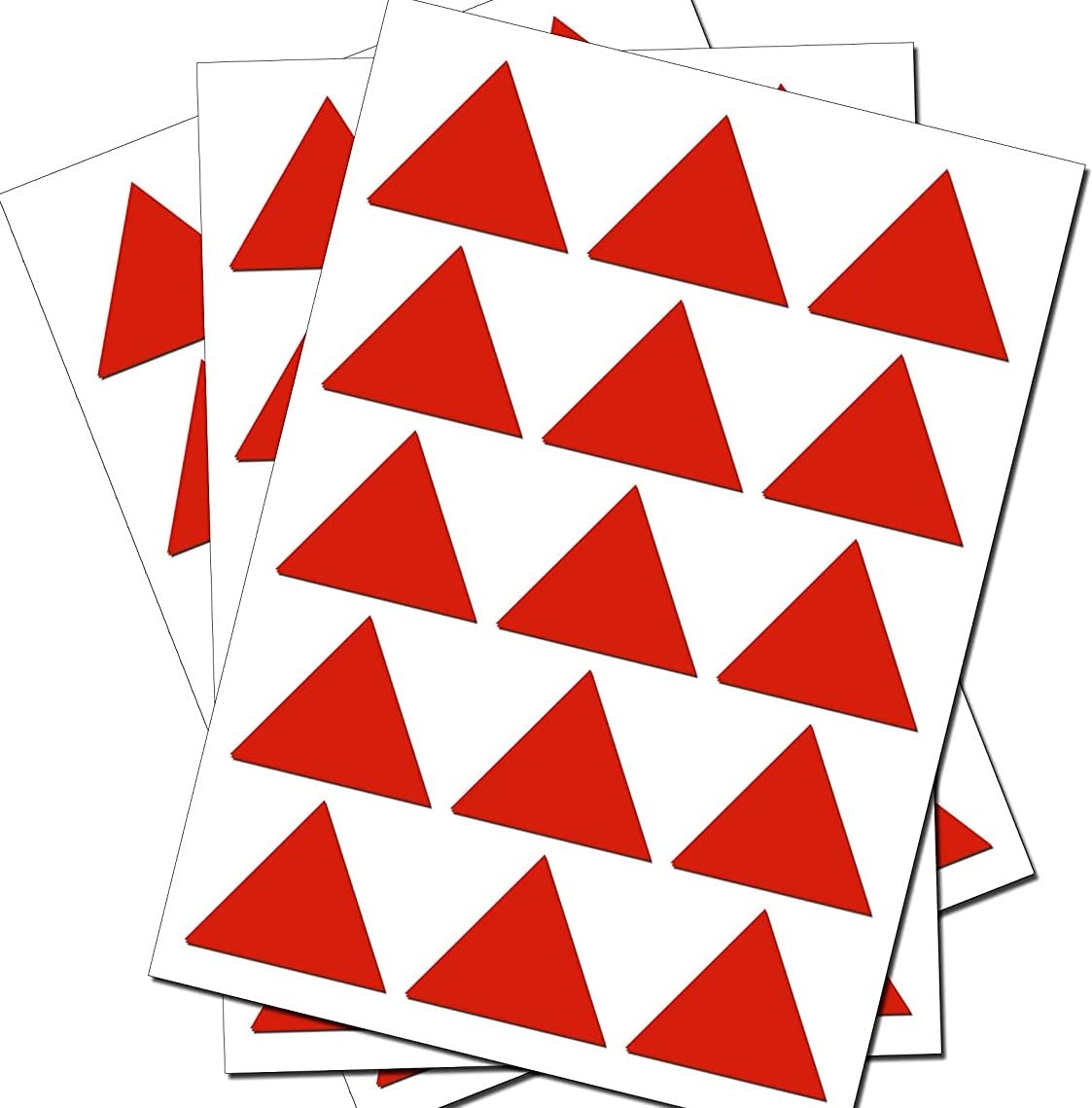 Party Decor Red 50 Triangles - Removable Self Adhesive Waterproof Durable Vinyl Stickers - Digitally Cut To The Sticker Shape - Size 20Mm