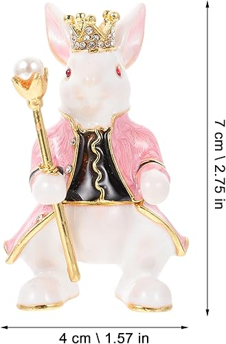 Miniatura 2 de Yardwe Caja de joyería de aleación de zinc pintada a mano, caja de joyería de aleación de zinc, caja de almacenamiento creativa para aretes,