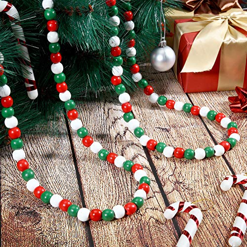 Guirlande de perles de bois de Noël suspendue pour décoration intérieure - 5