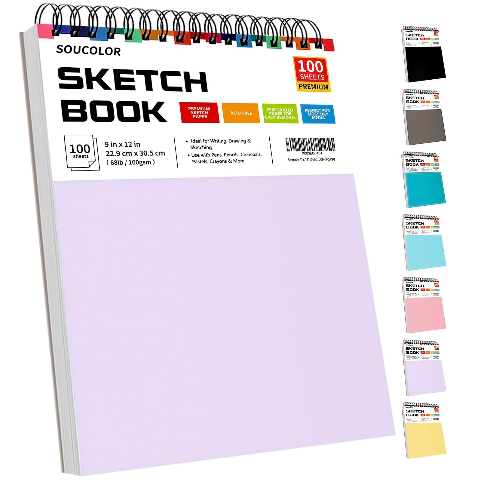 Soucolor Sketchbook - 100 Sheets for Artists -23