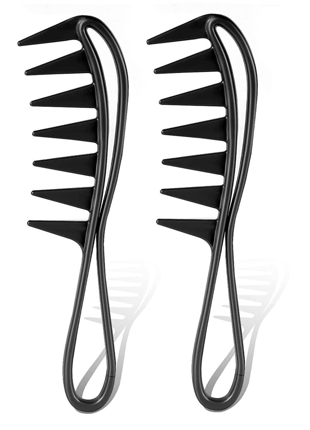 Jibaro 2Pieces Wide Tooth Detangling Comb Shower Flexible Comb Wide Spacing Teeth Comb Anti-Static Detangling Shampoo Comb for Long, Thick, Curly, Wet, Dry and Most Hair Types