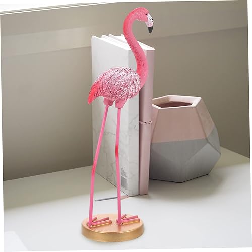 Miniatura 2 de BESPORTBLE Escultura de flamenco de resina decorativa para mesa, decoración de escritorio vibrante para jardines, bodas y artesanía detallada y