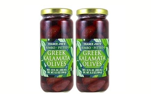 Trader Joe's Jumbo - Aceitunas griegas Kalamata sin hueso, paquete de 2