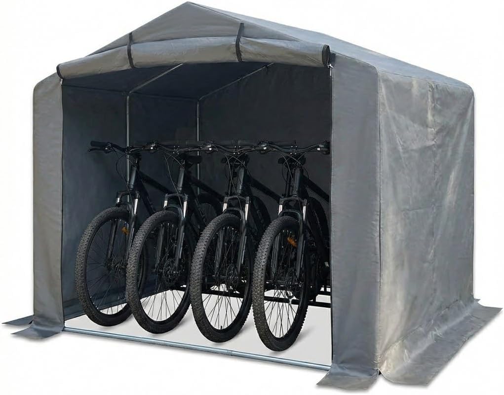 Kapler Bike Shed: 2.5x2.2m Outdoor Garden Bicycle Storage Tent Shelter Waterproof Portable Outside Garage Mobility Scooter Motorbike Motorcycl (2.5X2.2X1.96)