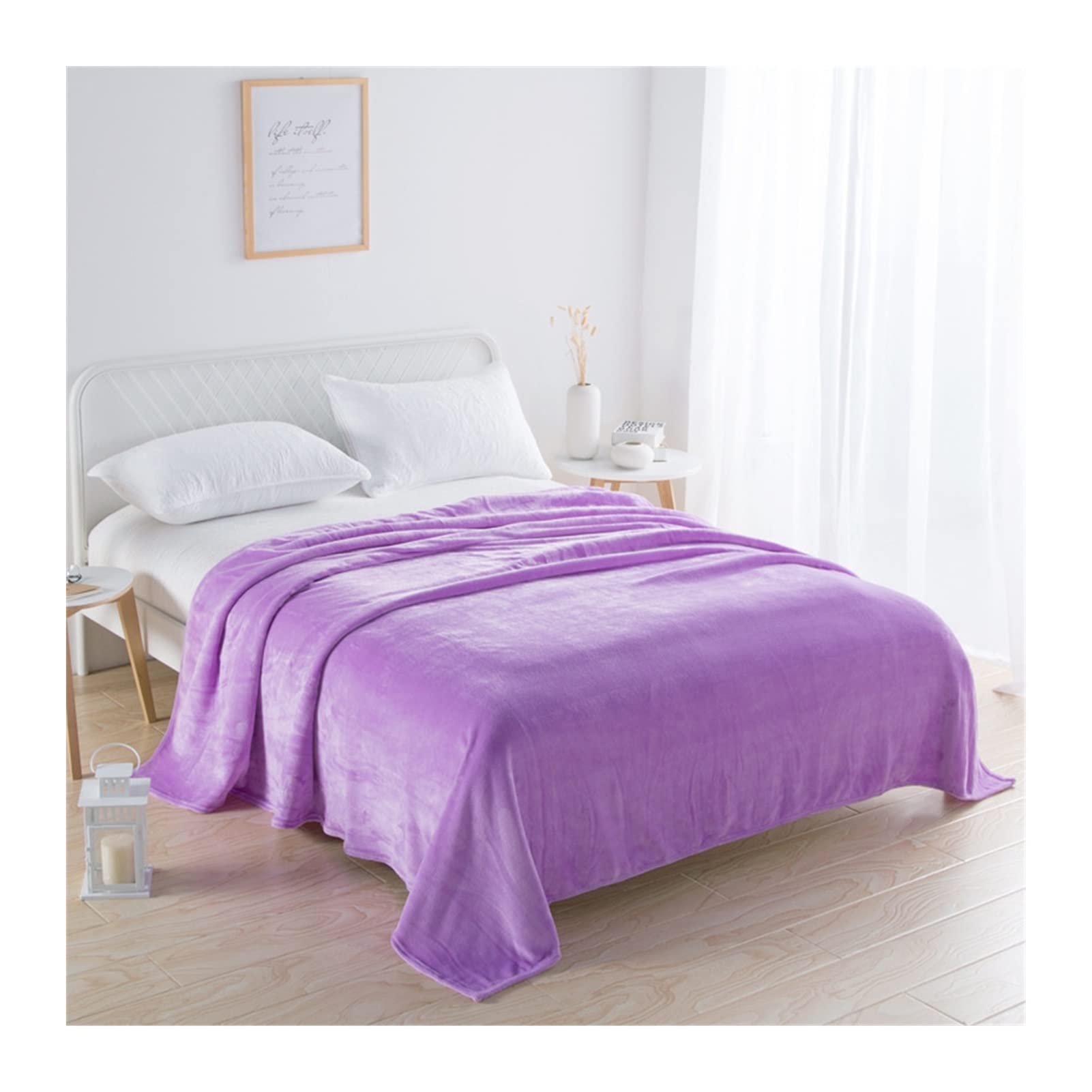 EBzvblxm Cooling Blanket for Summer, Cooling Winter Plaid Blanket Multicolor Multiple Sizes(Light Purple,150x200cm)
