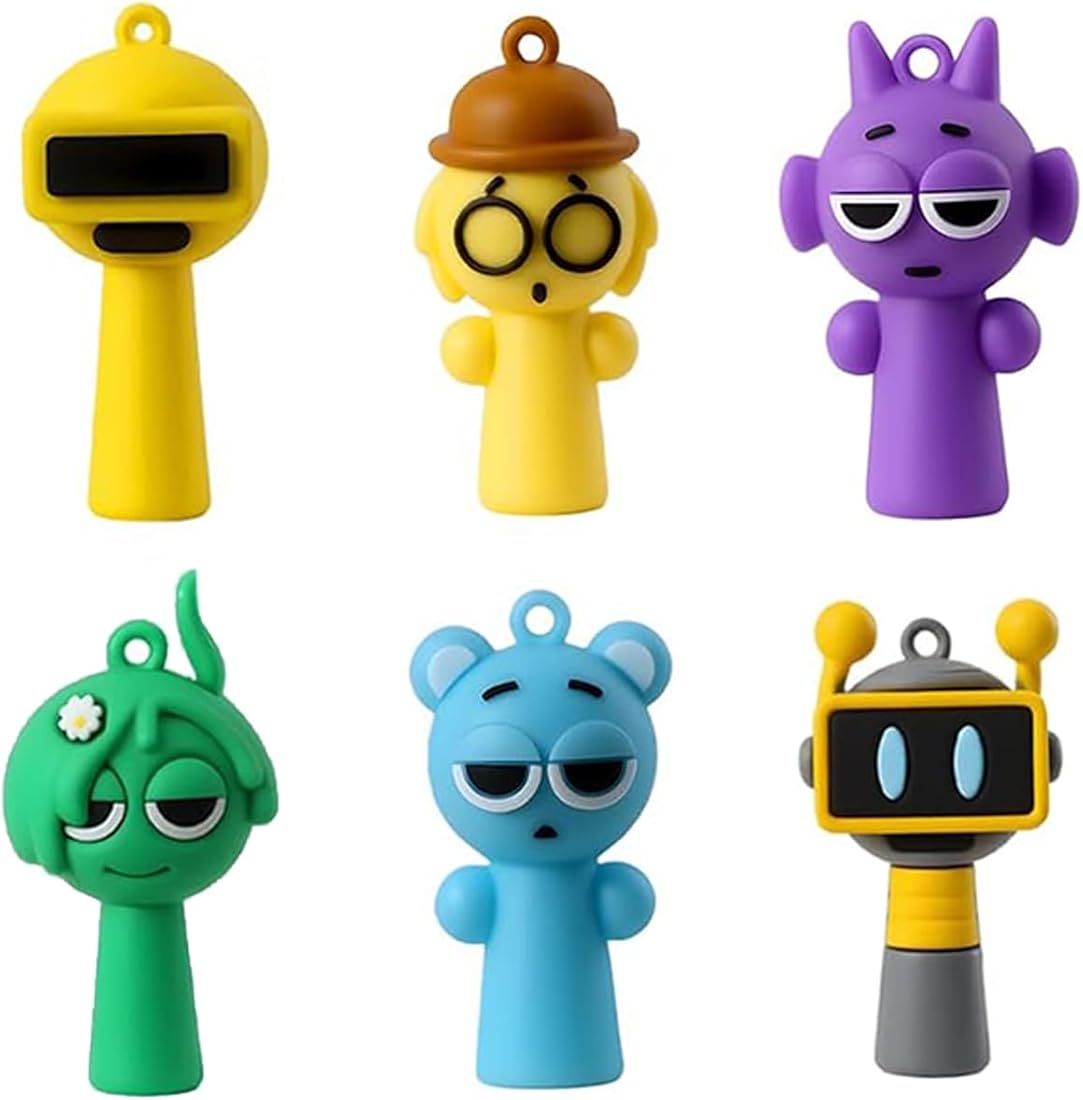 Vihaanta 6PCS Sprunki, Sprunki Keychain, Rubber Keychain