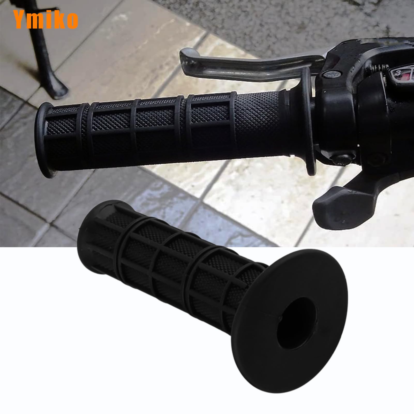 Paire De Poignées De Guidon En Silicone Universelles - Pour Guidons 22mm (7/8") - Noir - Antidérapant - 3