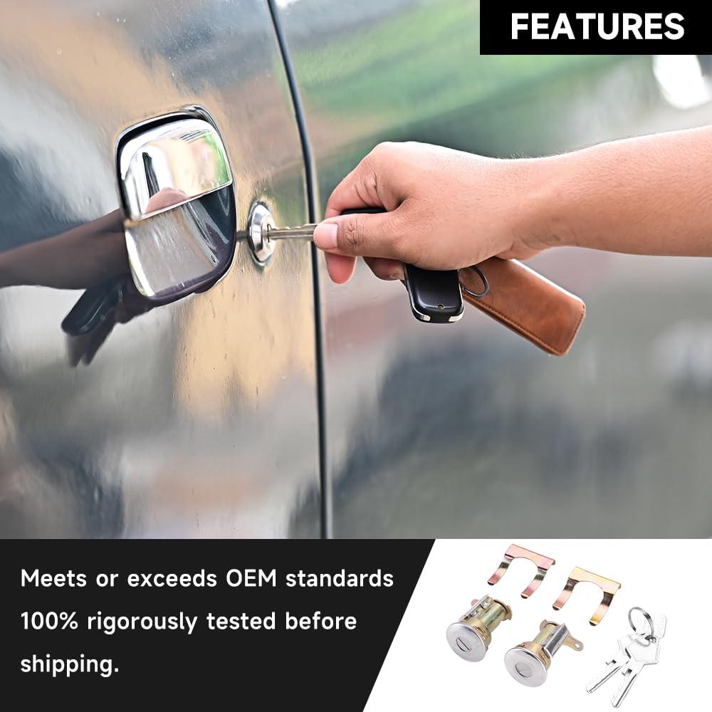 Amazon.com: Yollky Car Door Lock Cylinder with Keys for