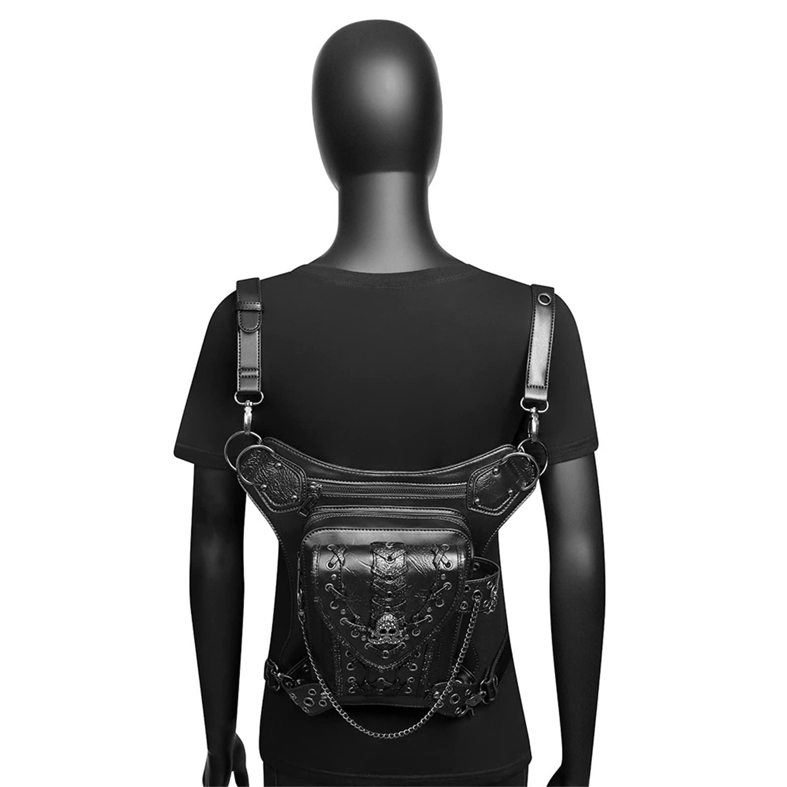 Sac de Taille Punk Vélo de Plein air Cyclisme Randonnée Pochette Épaule Sac à bandoulière pour Le Cyclisme Randonnée