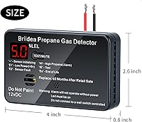 Vista 5 de Alarma de propano para RV, detector de gas propano briidea con alarma fuerte de 85 dB, 12 VCC, color negro