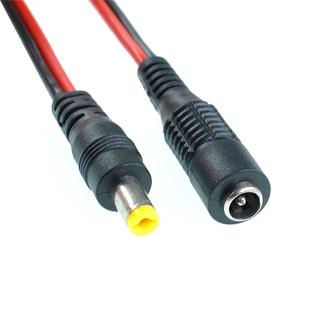 Oiyagai 5 Pares Cables Pigtail DC 2.1mm X 5.5mm: 22 AWG, 5A Capacidad, Conectores Macho/Hembra Para CCTV Y Fuentes