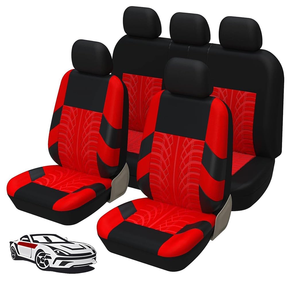 WFYBMB Car Seat Cover for Nissan Note 2013-2017, Interior Protector Accessories Tailored Sets Full Surround Seat Covers Comfortable and Breathable Waterproof,D-Red