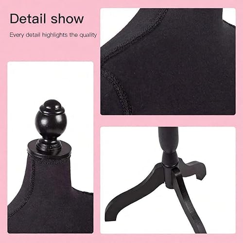 Miniatura 7 de Adjustable Female Dress Form Mannequin, 60 to 67 Inch Height Adjustable Torso Display with Tripod Stand for Clothing, Shop Window, Photography, Black