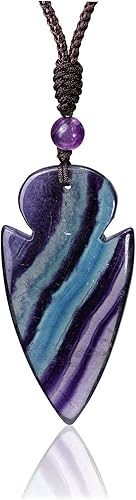 PESOENTH Collar de zorro de cristal para hombres y mujeres, con piedra curativa de fluorita, amuleto de protección de amuleto de la suerte, collar