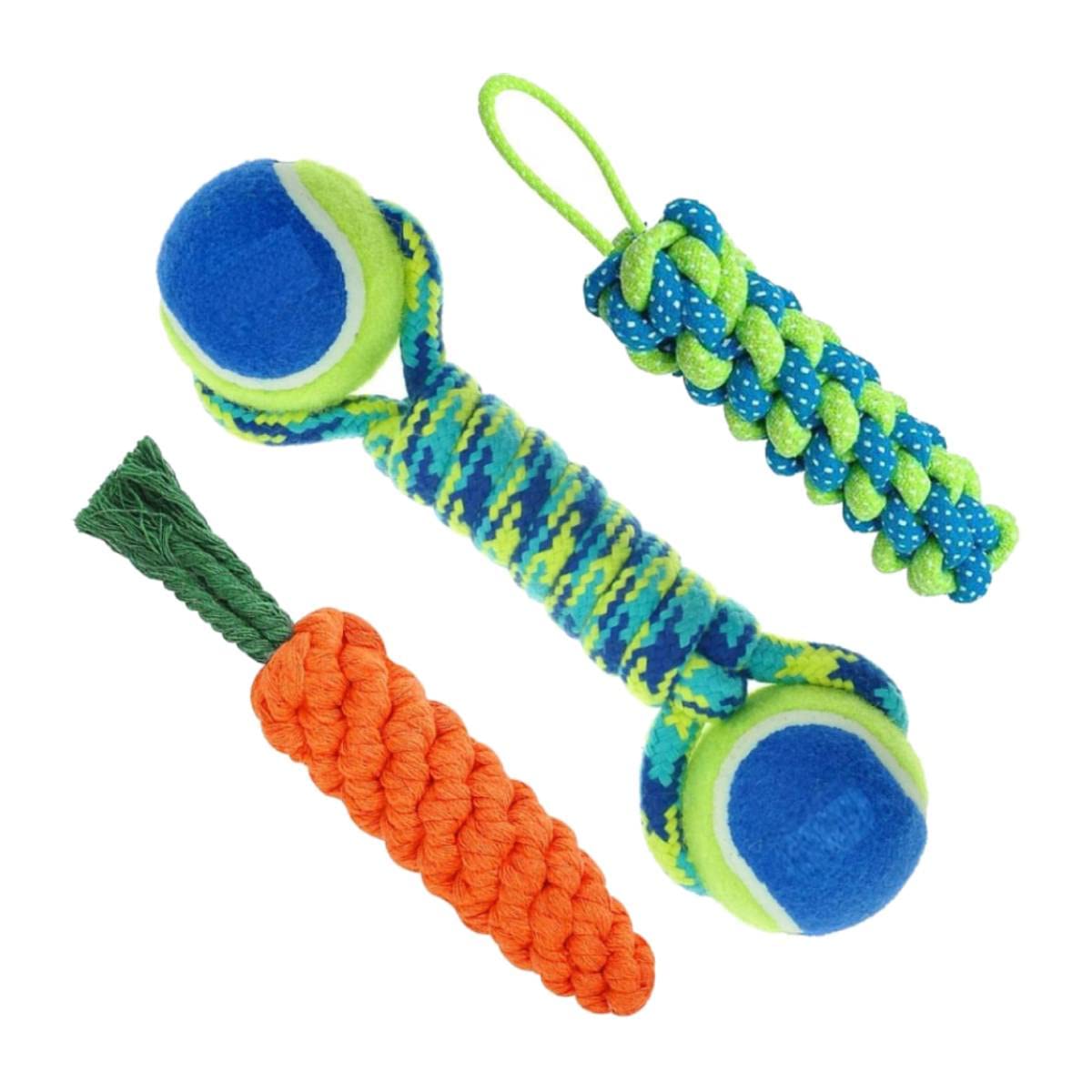 Dog Chew Toys | Combo of 3 Durable Rope Toys for Dogs | Puppy Chew Teething Toys | Durable Cotton Dog Toys for Playing and Teeth Cleaning Training | for Small Medium Large Breed Dogs (Color May Vary) (B09MSL1YV7) Amazon Price History, Amazon Price Tracker