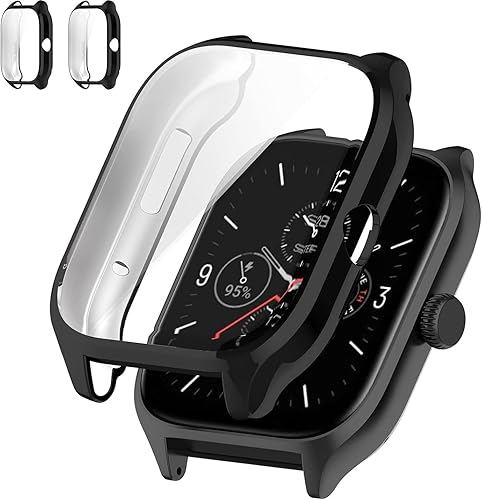 Rc-Z Funda protectora de pantalla para reloj inteligente Amazfit GTS 4, paquete de 2 piezas de TPU suave ultrafino, cubierta completa de repuesto Rc-Z Funda protectora de pantalla para reloj inteligente Amazfit GTS 4, paquete de 2 piezas de TPU suave ultrafino, cubierta completa de repuesto