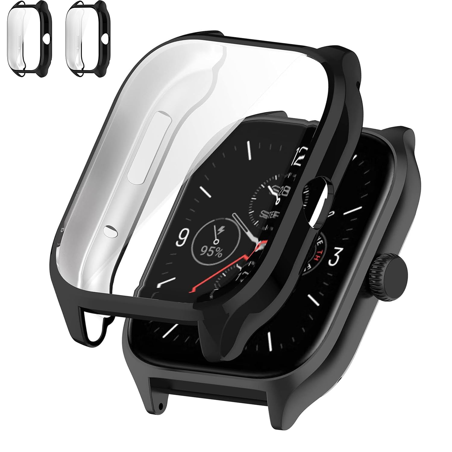 Rc-Z 2-Pack Screen Protector Case for Amazfit GTS 4 Smart Watch Soft TPU Ultra-Thin Full Face Cover Replacement
