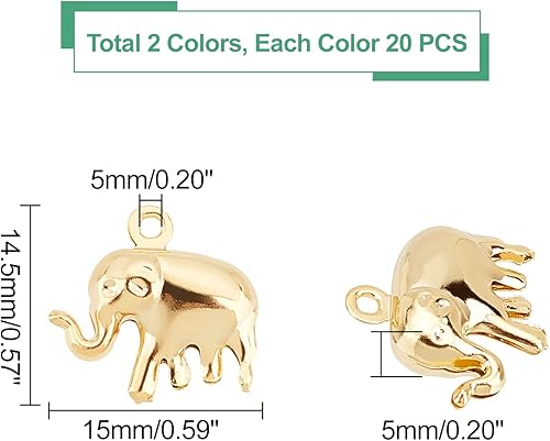 Miniatura 5 de UNICRAFTALE Colgantes de elefante 201 dijes de acero inoxidable colgantes de animales de metal para bricolaje collar joyería fabricación, Acero