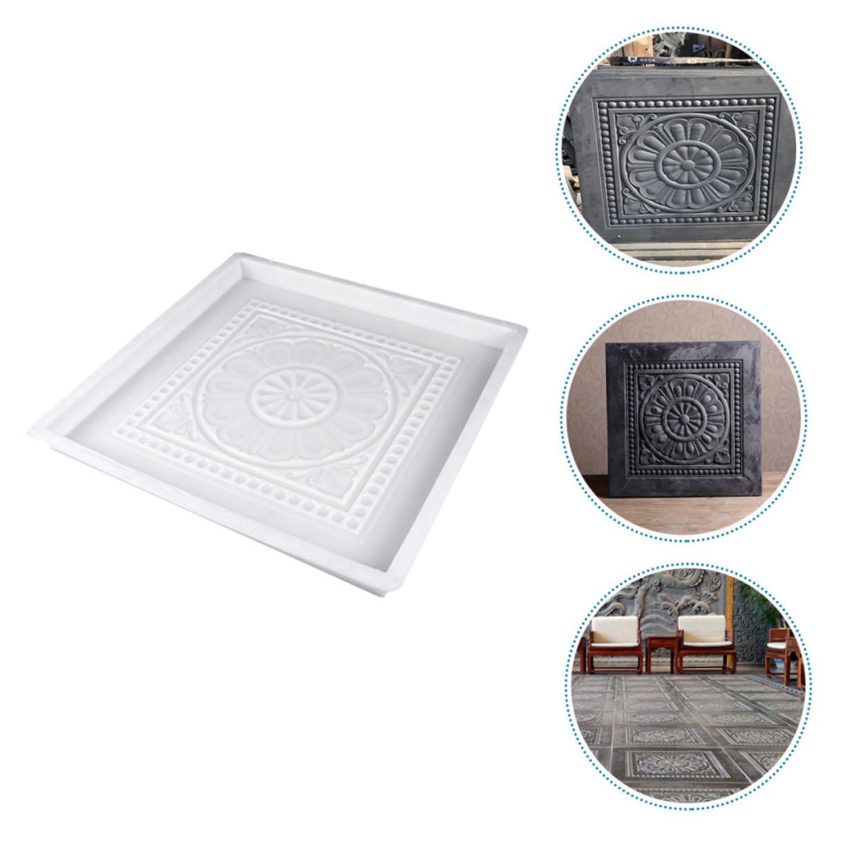 Molde de Plástico Reutilizable para Adoquines de Hormigón Diseño Antiguo para Pavimento en Parques y Patios Estilo Chino, Forma Rápida y Fácil de Desmoldar