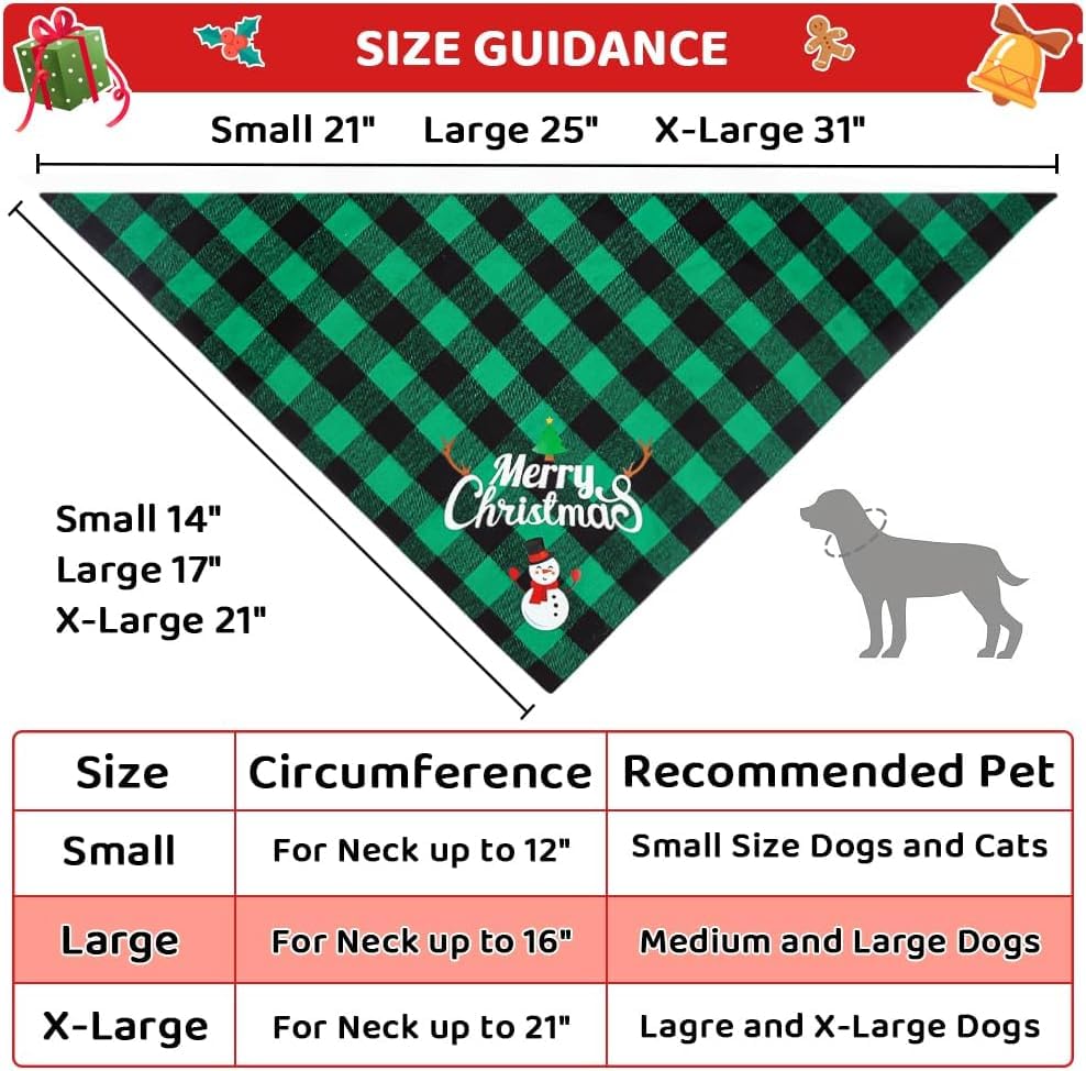 Christmas Decoration Dog Bandana Christmas Dog Gifts Neckerchief Cat Accessories Dog Gift Dog Scarf Christmas Dog Bandana Christmas Suit Christmas Scarf Classic 2 Pieces - Image 3