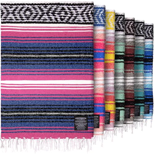 Authentic Handmade Mexican Blanket 70"x50", Indian Yoga Blanket, Twilight
