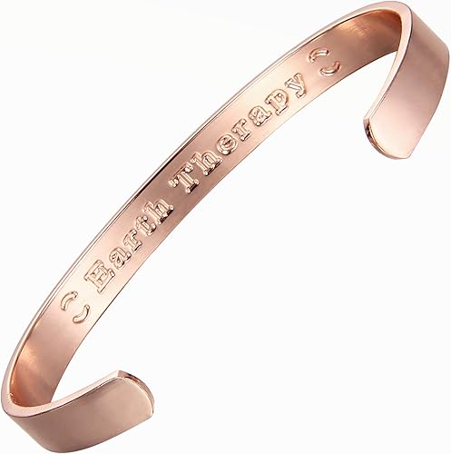 Miniatura 3 de Earth Therapy - Puños minimalistas y martillados - Pulseras magnéticas originales de cobre puro para hombres y mujeres - Ajustable - Ultra resistente