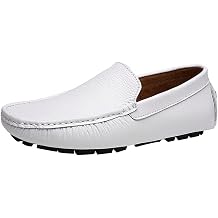ANUFER Mens Faux Leather Stylish Moccasin Slippers Penny Loafers