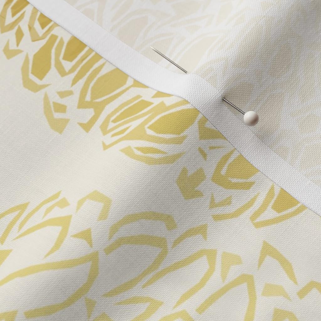 Spoonflower Fabric - Gold Asian Floral Peony Gender Neutral Printed on Petal Signature Cotton Fabric by The Yard - Sewing Quilting Apparel Crafts Decor