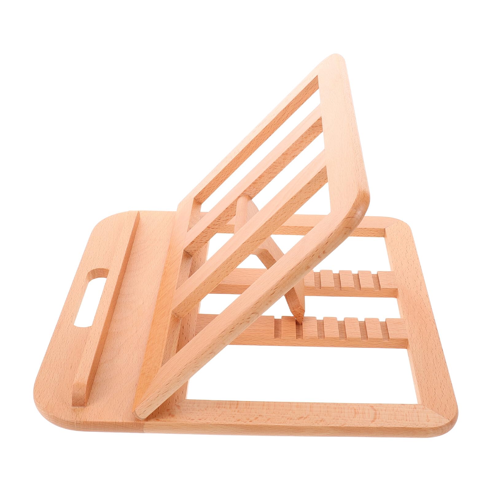 Supporto da Scrivania in Legno per Laptop Ventilato Regolabile a 6 Livelli, Ergonomico Portatile per Notebook Fino a 16 Pollici, per Postazione di Lavoro, Studio e Viaggi