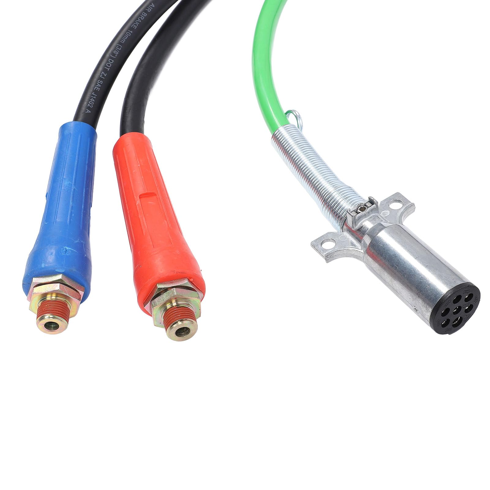 CHICIRIS Kit de Manguera de Línea de Aire de 15 Pies, Conector de 7 Vías, Líneas de Goma Premium para Integración de Semirremolques y Tractores