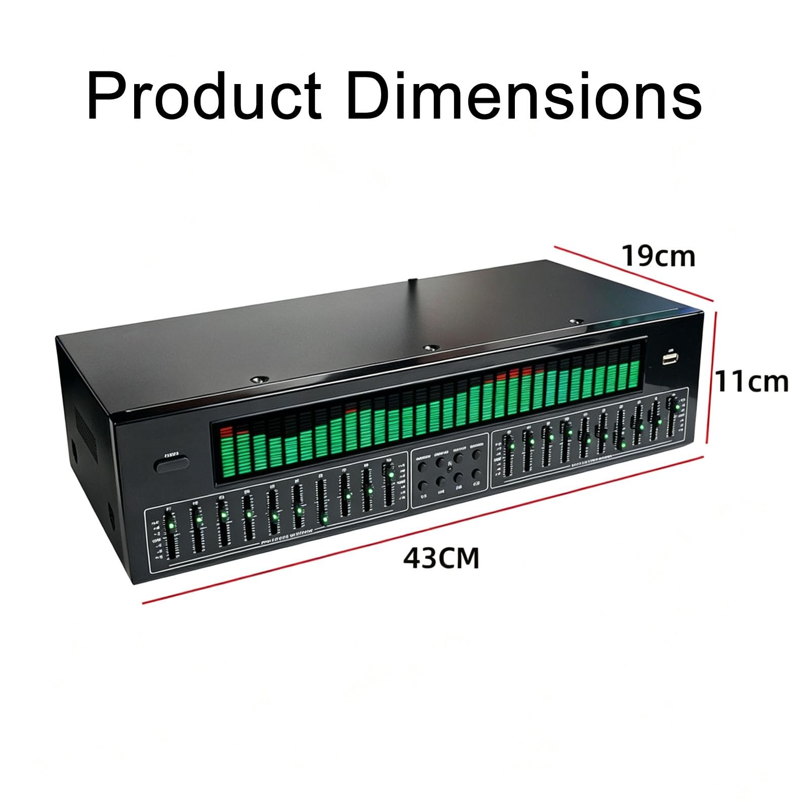 JOSBY Ecualizador Gráfico Estéreo con 31 Bandas De Espectro Dinámico, Compatible con 12 Modos De Ritmo Y Decodificación Óptica/coaxial, Sintonización Dual Sin Pérdidas De 10 Bandas