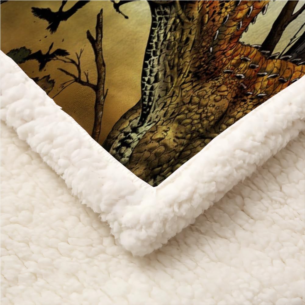 ZHXXFD Dinosaurier Kuscheldecke – Flauschige Fleecedecke Für Kinder (100x130 Cm), Weich & Warm, 3D-Druck