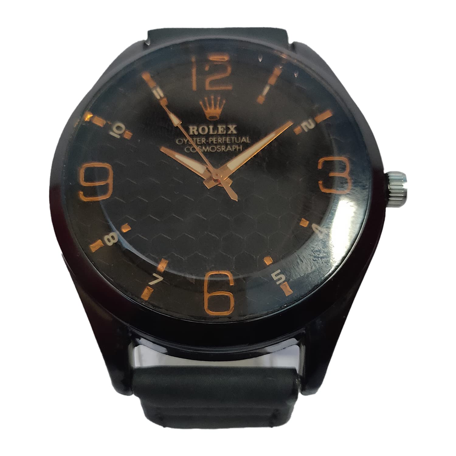 Vogue Way Hexagonal Tattoo Black/Copper Men's Wrist Watch - Premium Dial with Royal Pattern, Lightweight and Long-Lasting, Unique and Stylish Design, Perfect for Everyday Wear - A Must-Have Accessory