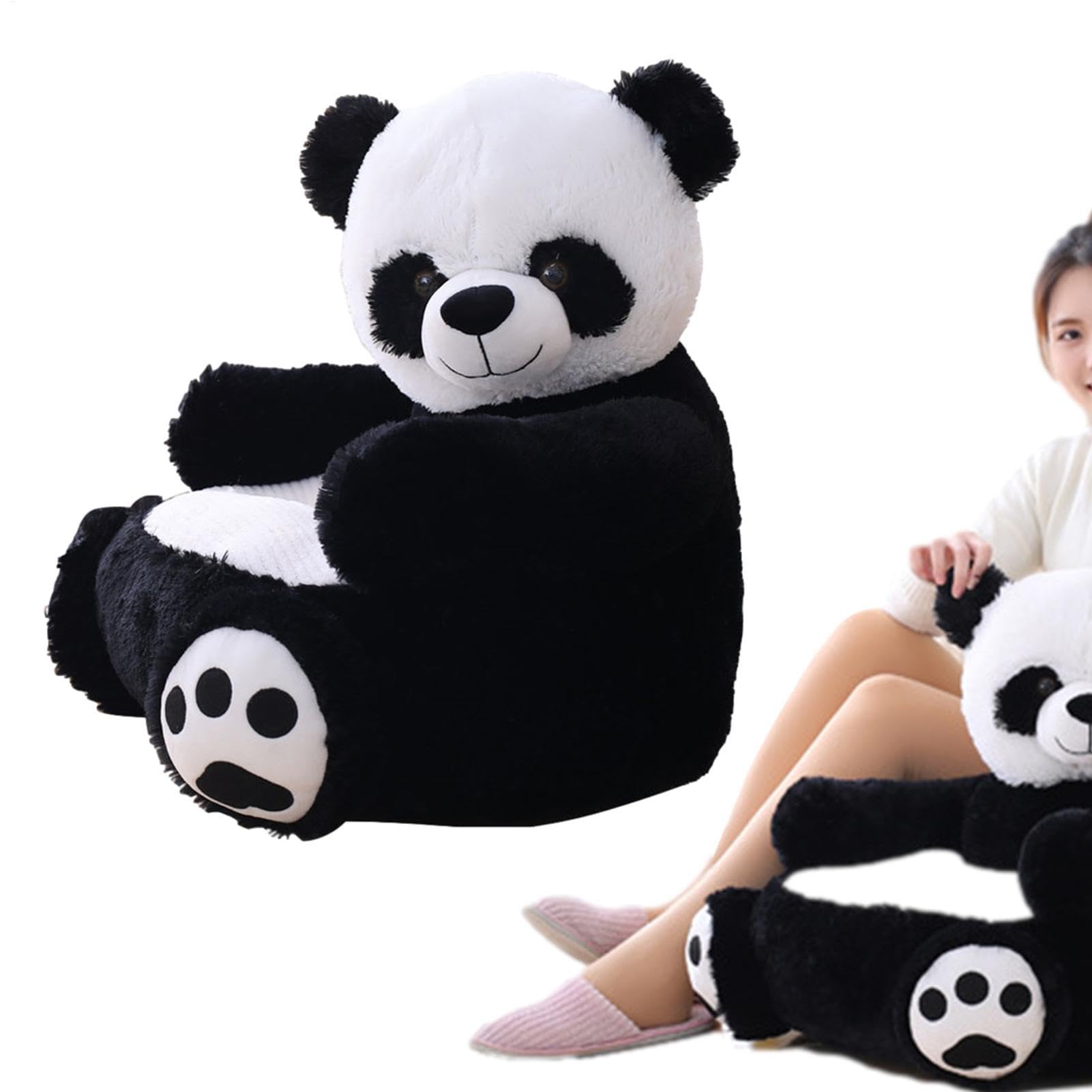 Kinder-Panda-Armlehnenstuhl – Plüsch-Panda-Sofa für Kinder, Tier-Lesestuhl | Weicher Panda-Sessel, Plüsch-Kindersofa, bequemer Armlehnenstuhl, Stützsitz für und Mädchen, Panda-Sitz für das Kind