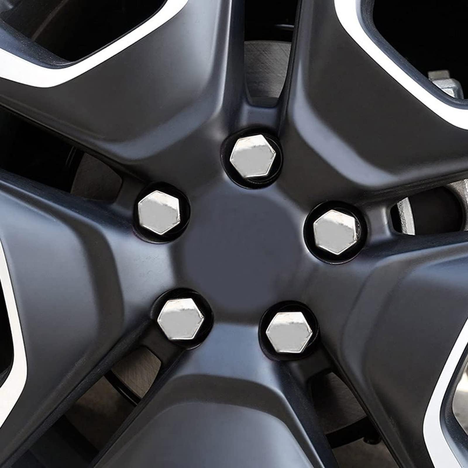 20 Stuks Auto Wiel Moer Bout Doppen Covers voor Peugeot 508 SW 2014-2018, Auto Wiel Auto Naaf Schroef Bescherming Anti-Diefstal Afdekkap Met Verwijderingsgereedschapset,A/Silver- B/19mm