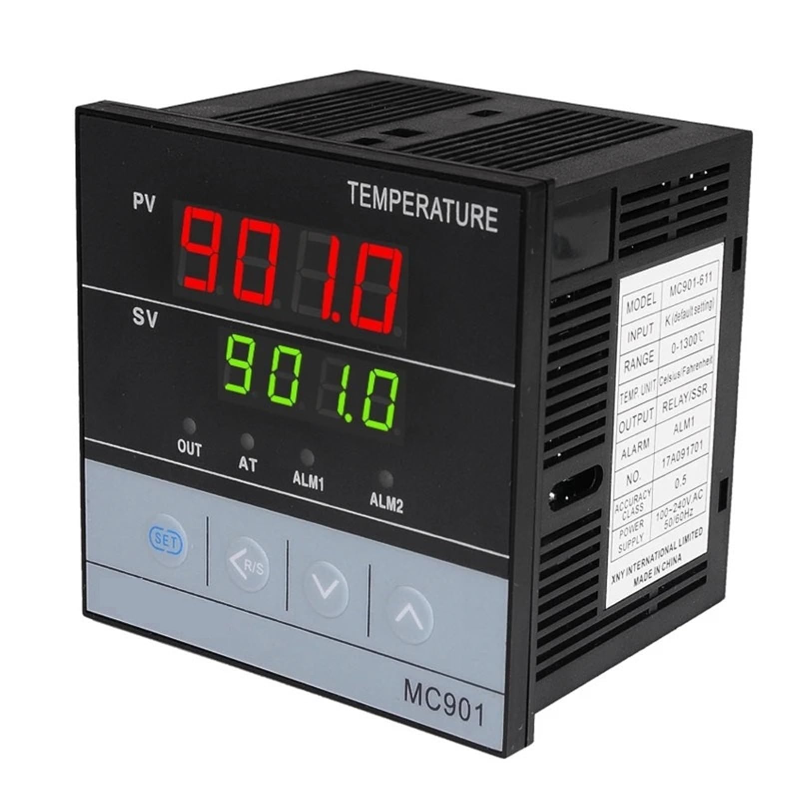 MC901 wodoodporny cyfrowy regulator temperatury PID z czujnikiem PT100K, wejściem, przekaźnikiem i wyjściem SSR.