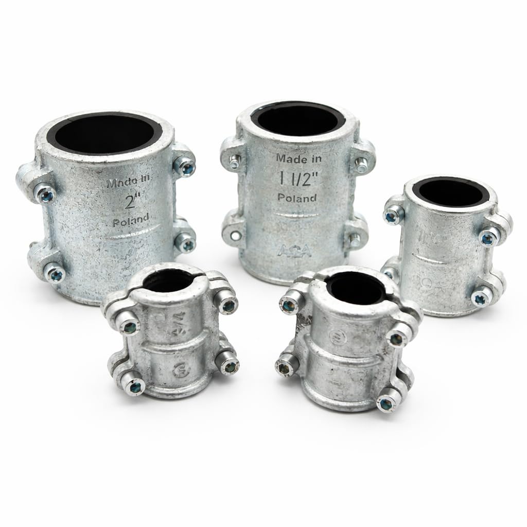 Dichtschelle Rohrreparaturschelle 3/4” DN20 26,5 – 27,3 mm Temperguss Reparaturklemme für Kunststoff- und Metallrohre Klemmverbinder IG mit EPDM Gummidichtung