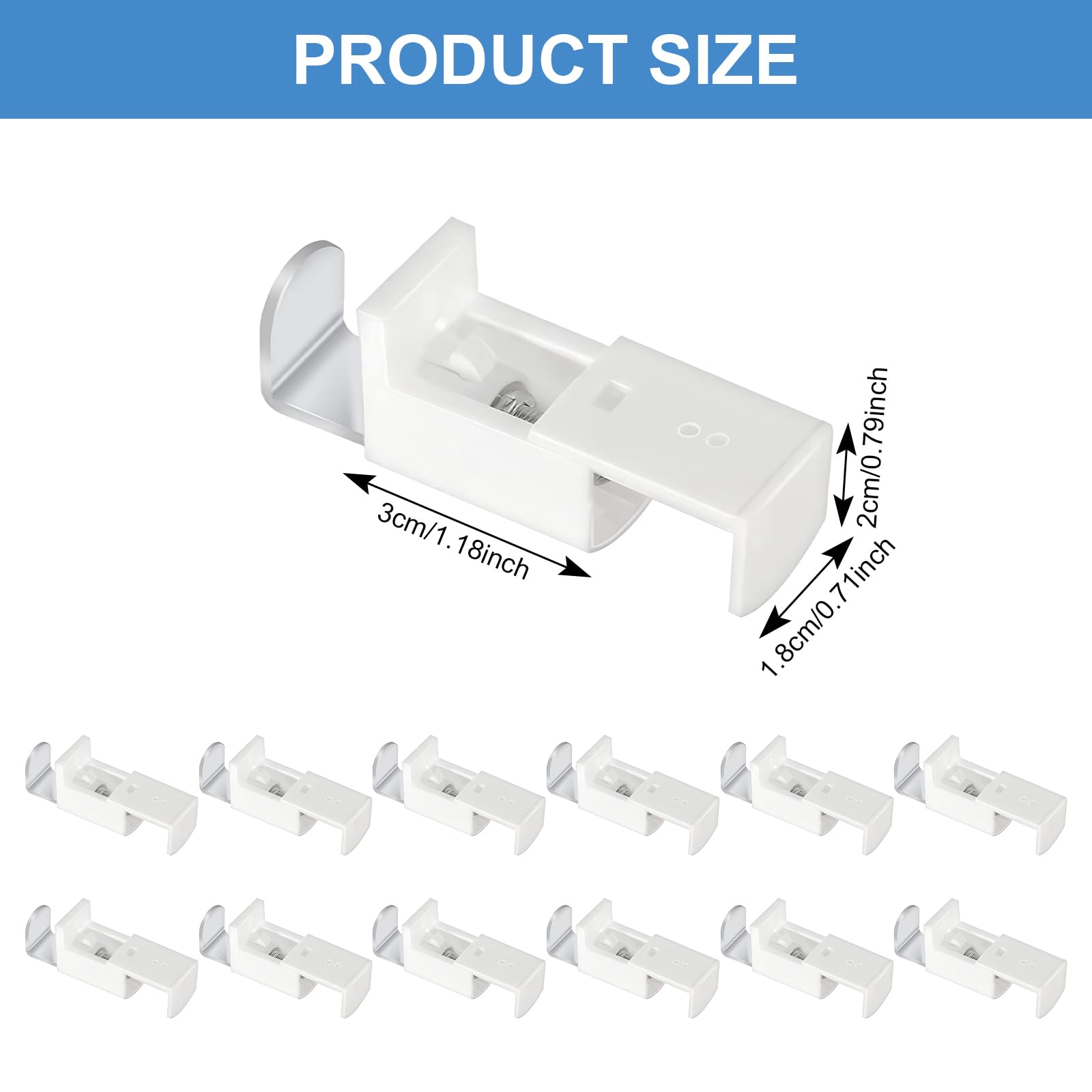 Zimoer Pack of 12 Pleated Blind Clamp Support Brackets - Image 2