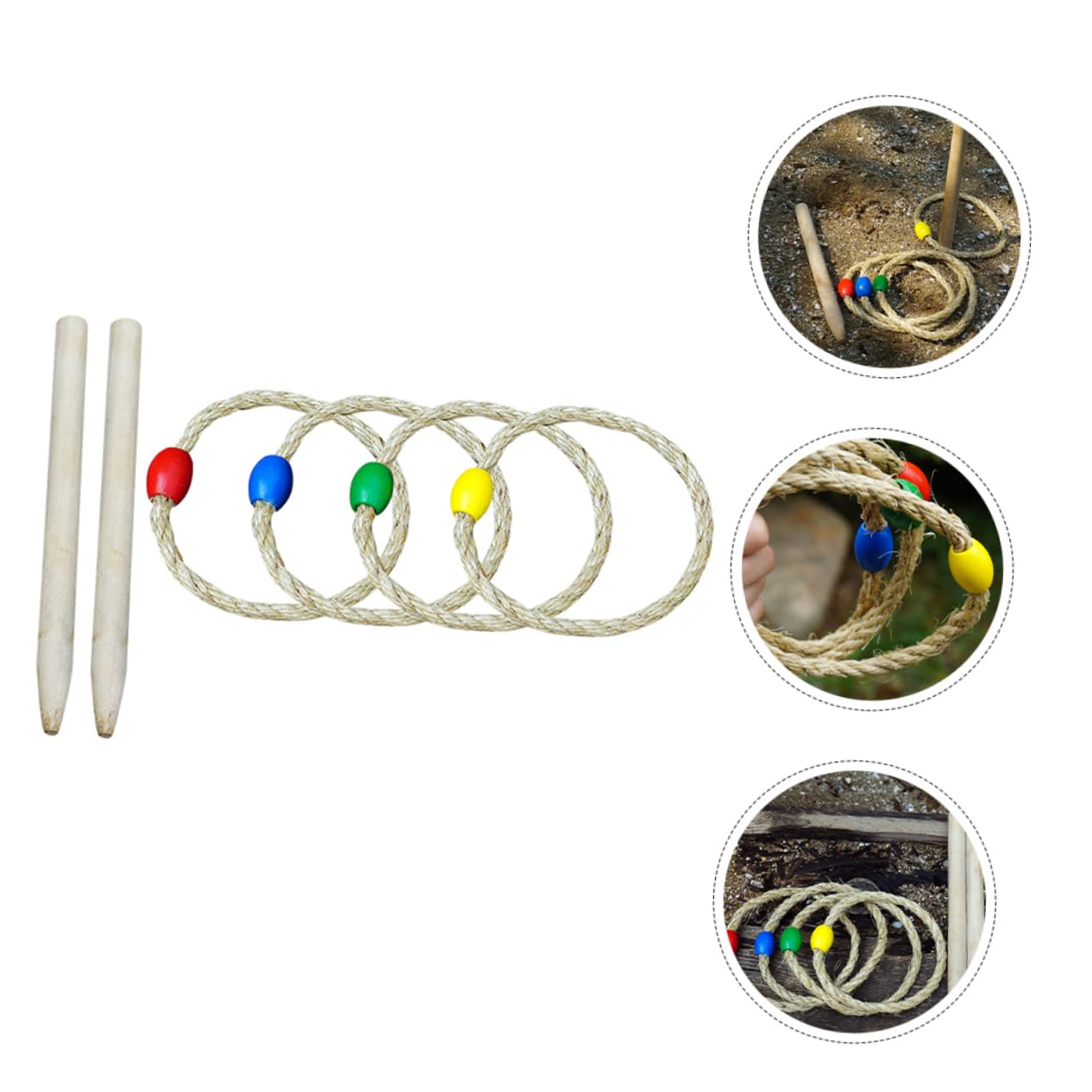 Garneck Ring Toss for Boys and Girls Toss Game Set 6 Agility Rings for Outdoor Family Activities Develops Cognitive Skills
